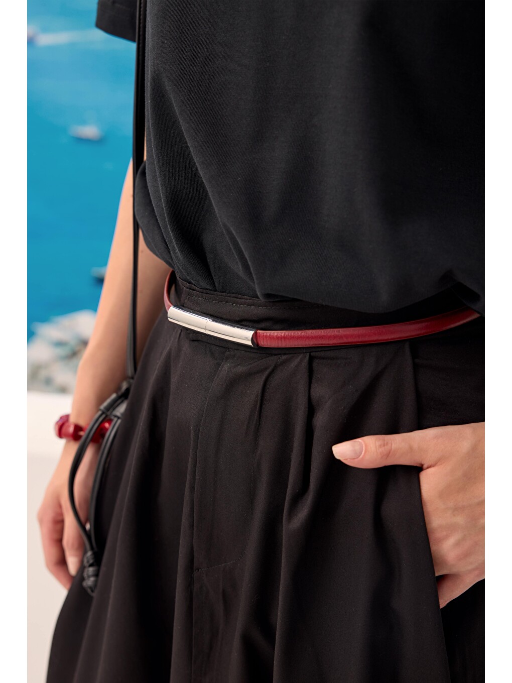 Pat Detaylı Etek Siyah-1