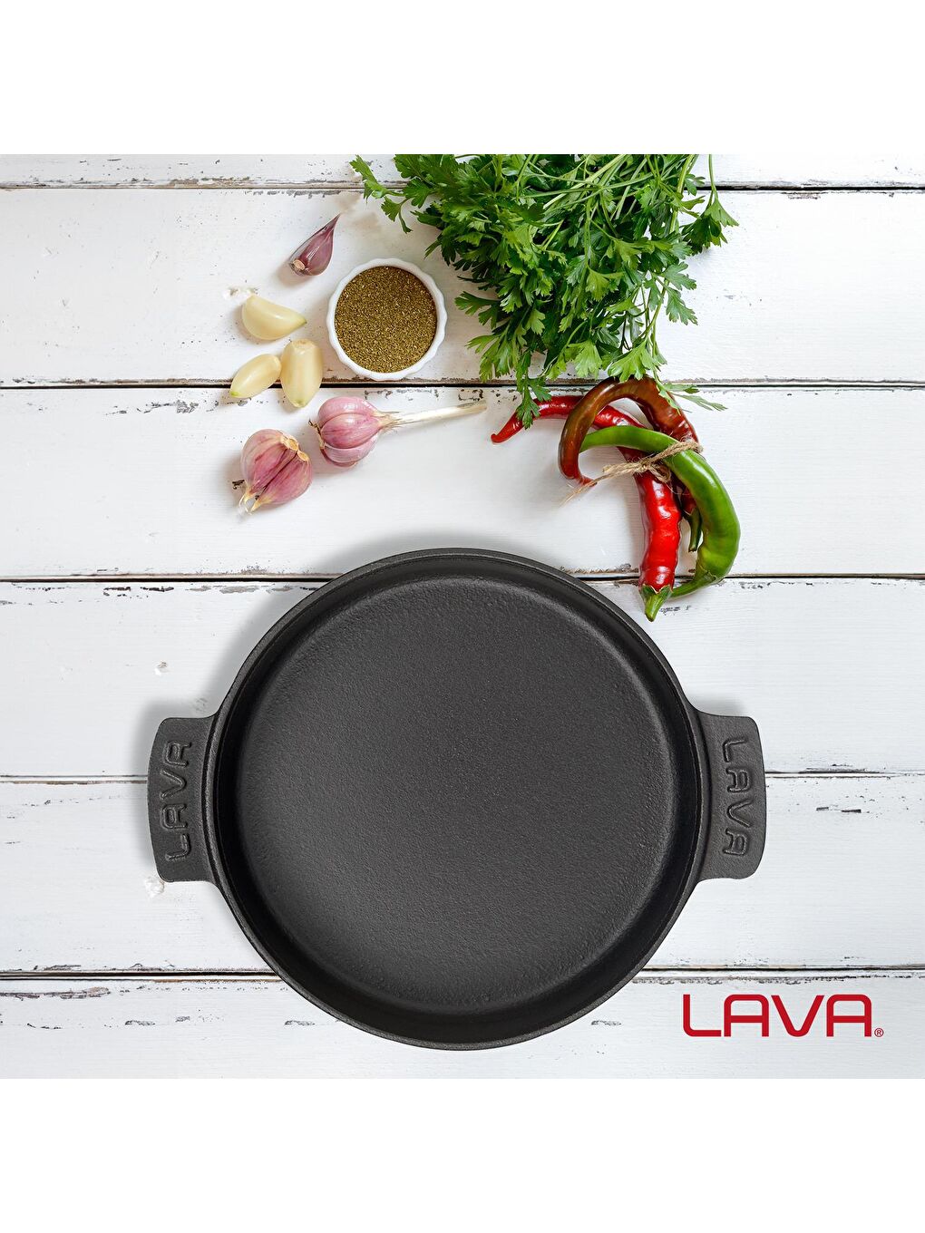 Siyah Yuvarlak Güveç Kabı Döküm Demir Yekpare Çift Kulplu Çap(Ø)17cm.-4