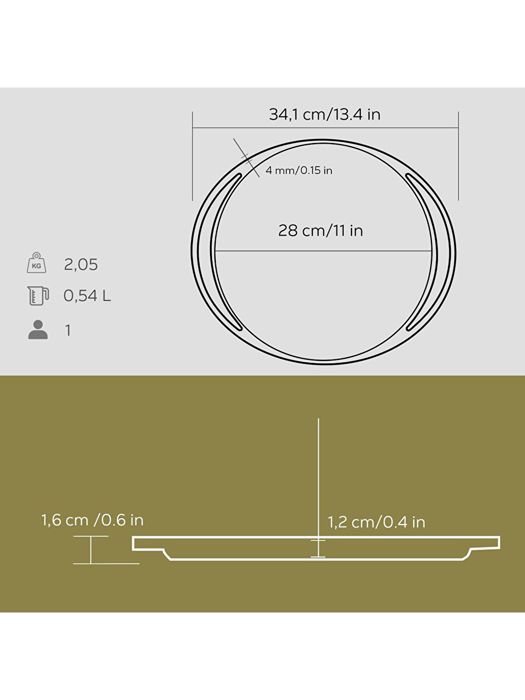 Siyah Yuvarlak Pizza Krep Pankek Tavası Döküm Demir Yekpare Çift Kulplu Çap(Ø)28cm.-4