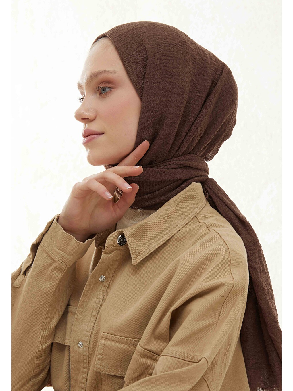 Kahverengi Bürümcük Şal Çikolata Kahve-4