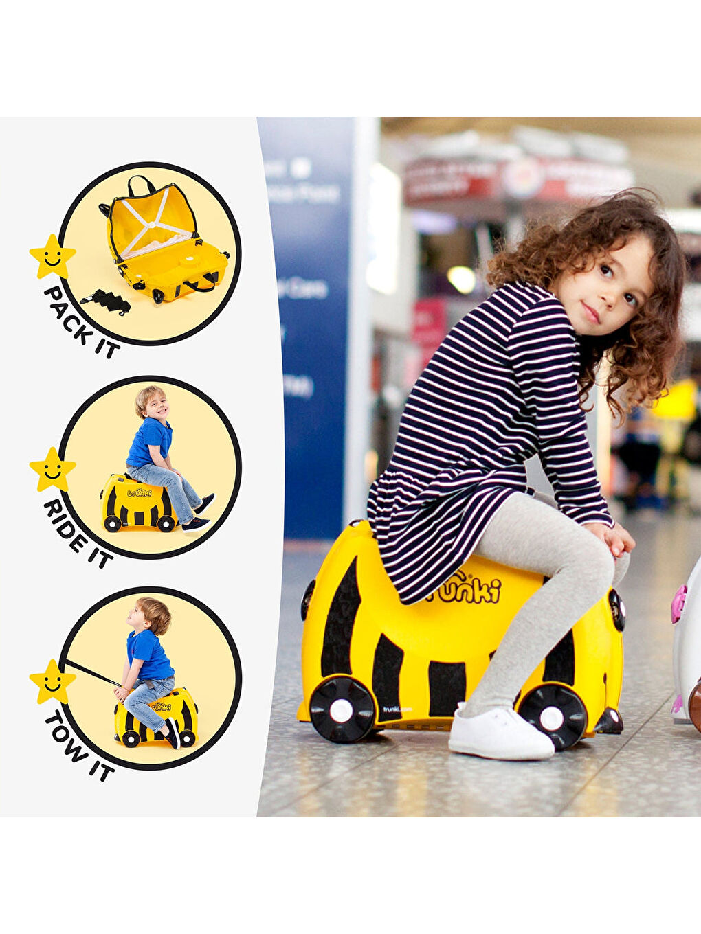 Trunki Karışık Çocuk Bavulu - Arı Bernard - 6