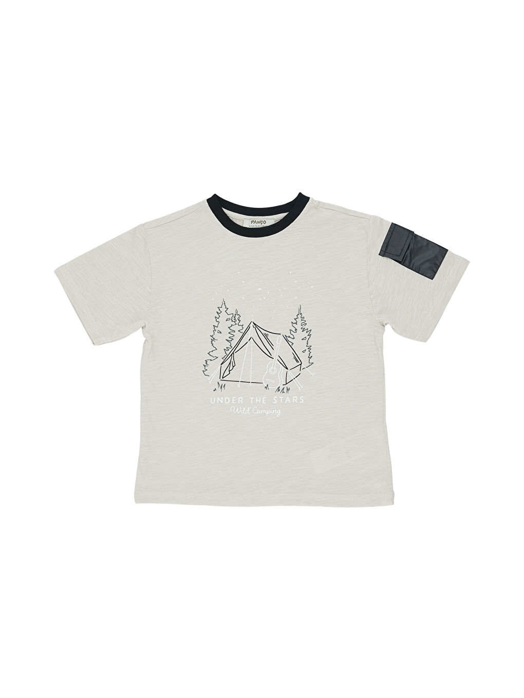 Gri Erkek Çocuk Baskı Detaylı Tişört