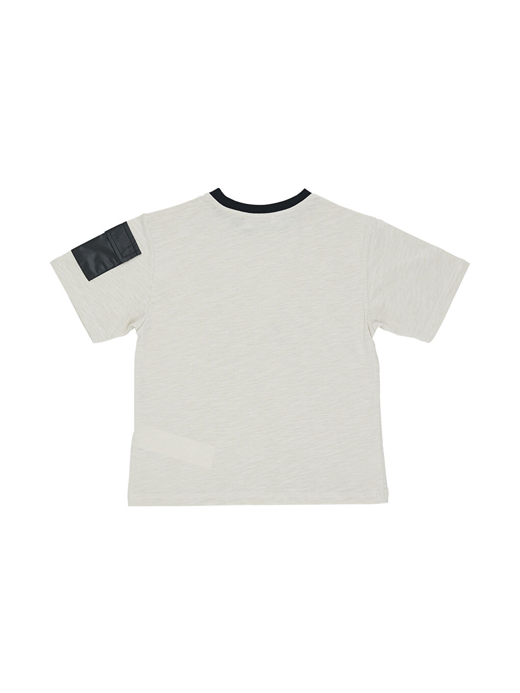 Gri Erkek Çocuk Baskı Detaylı Tişört-4