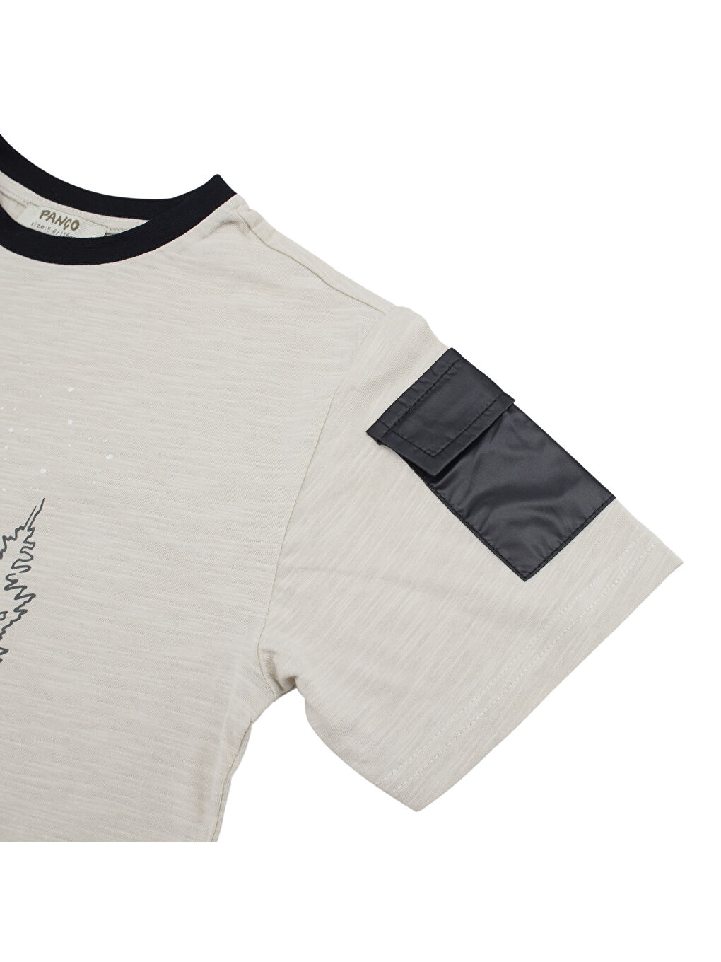 Gri Erkek Çocuk Baskı Detaylı Tişört-8