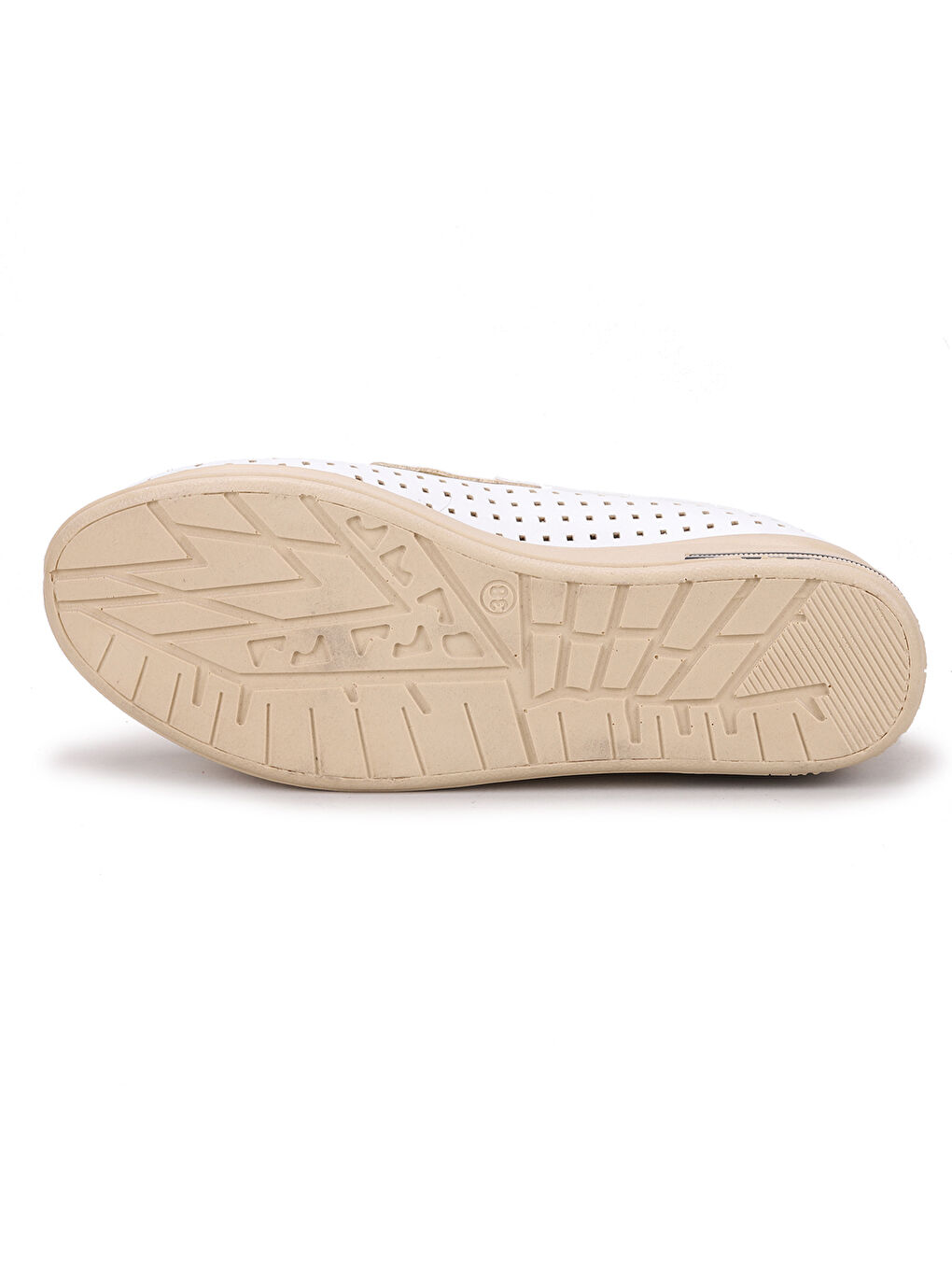 Beyaz Bıyık Lazerli Günlük Kadın Babet Ayakkabı Cns 3074-5