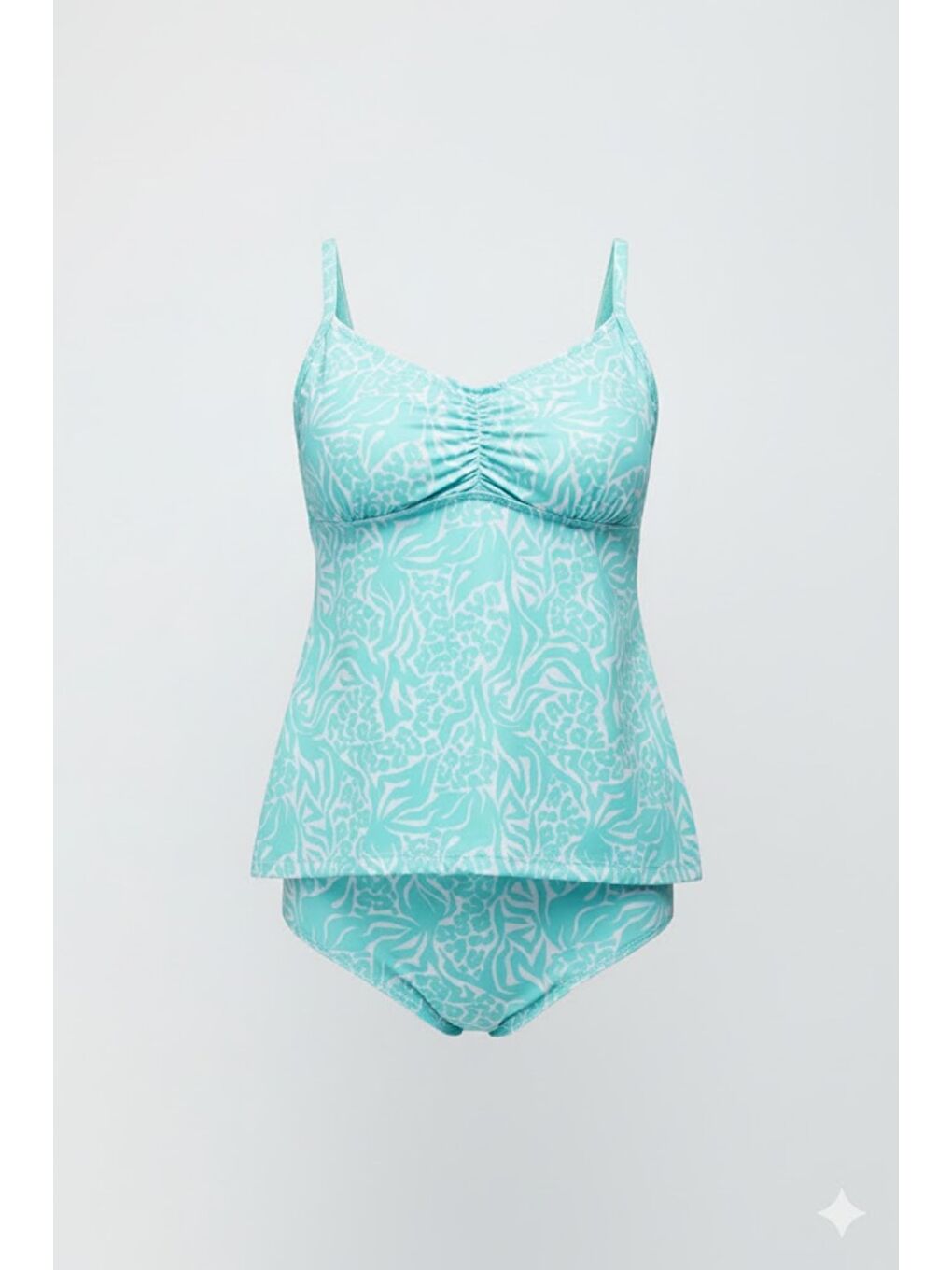 Yüksek Bel Uzun Tankini 7741 Mavi