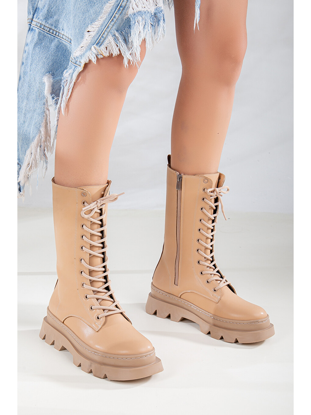 Bej D701 Kadın Kışlık Ortopedik Bot&bootie