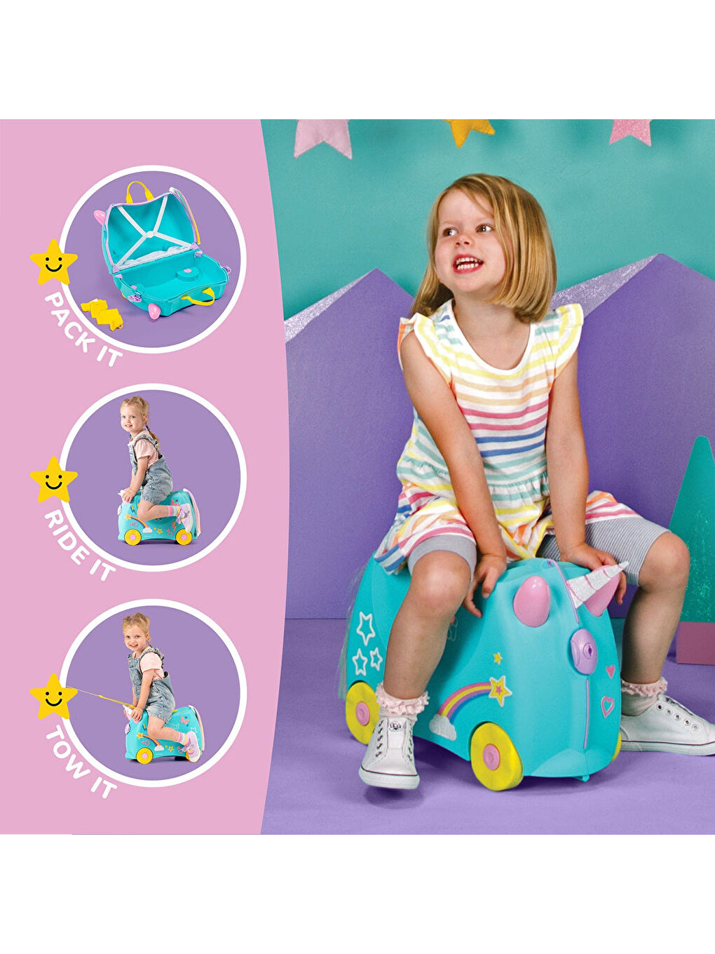 Trunki Karışık Çocuk Bavulu - Una Unicorn - 5