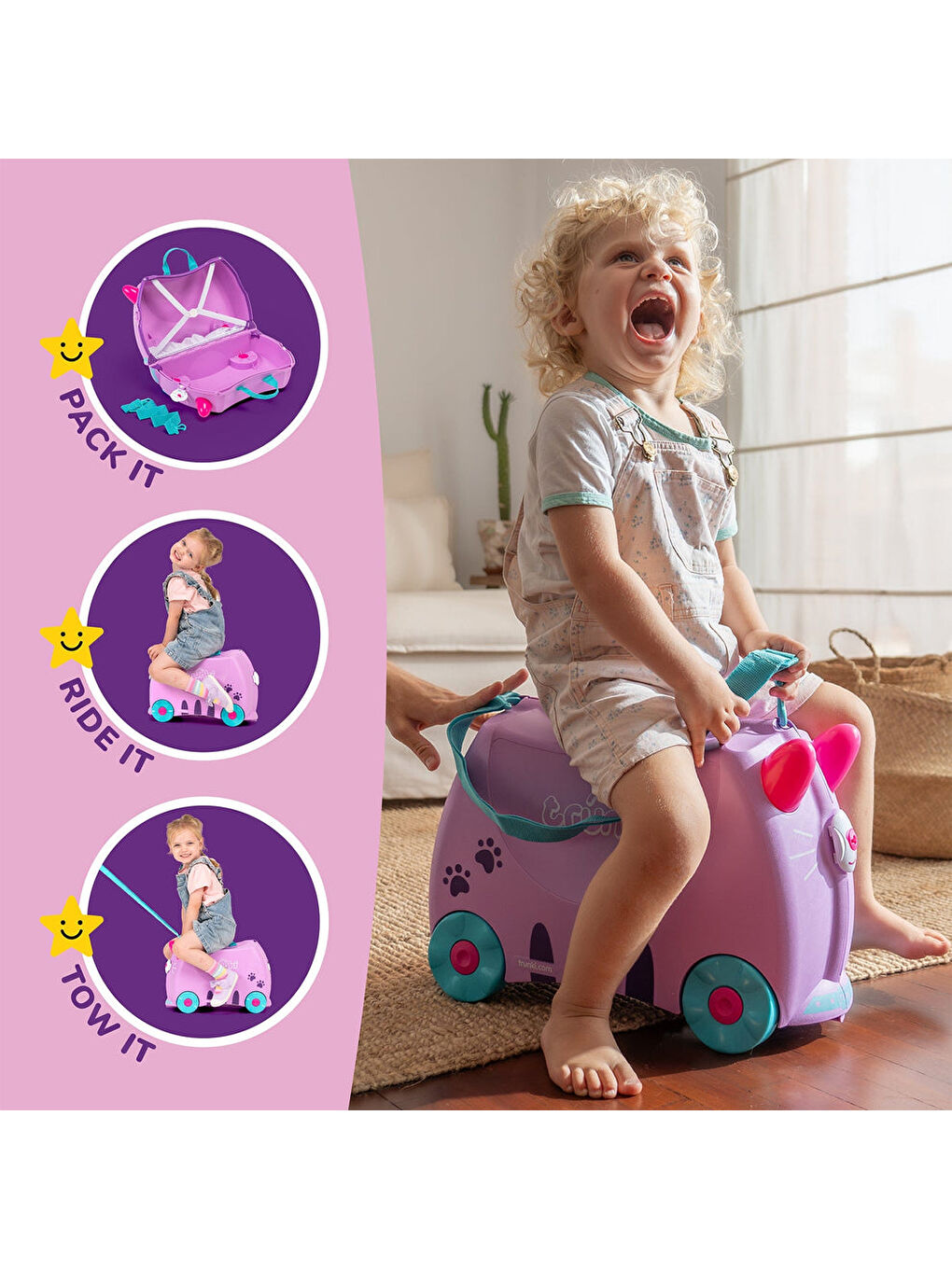 Trunki Karışık Çocuk Bavulu - Kedi Cassie - 4