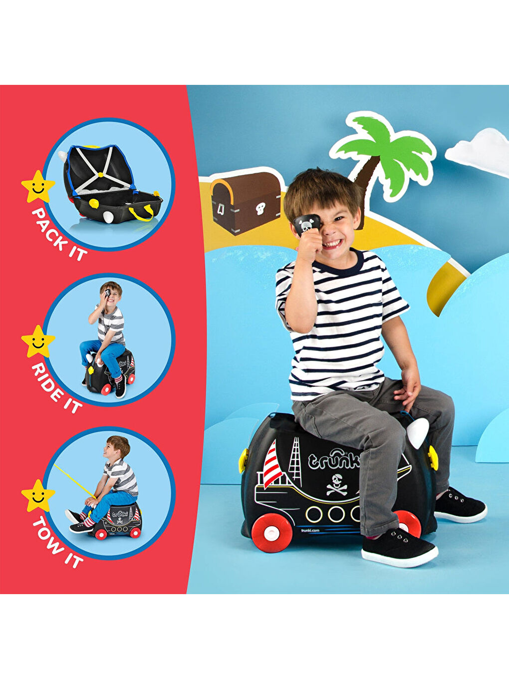 Trunki Karışık Çocuk Bavulu - Korsan Pedro - 4