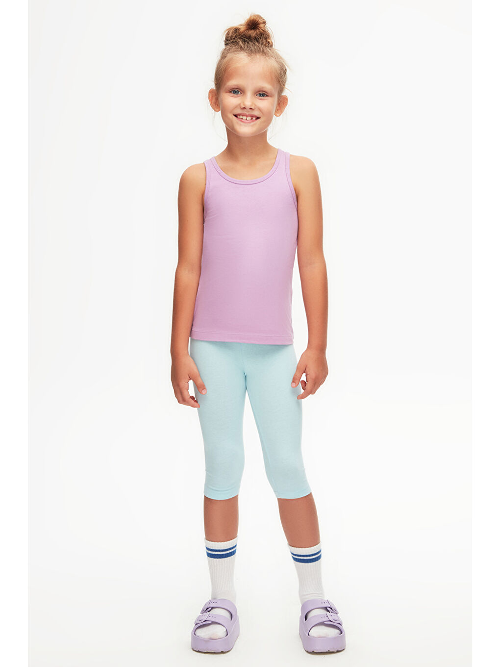 Lila Kız Çocuk Düz Basıc  Yüzücü Atlet-2