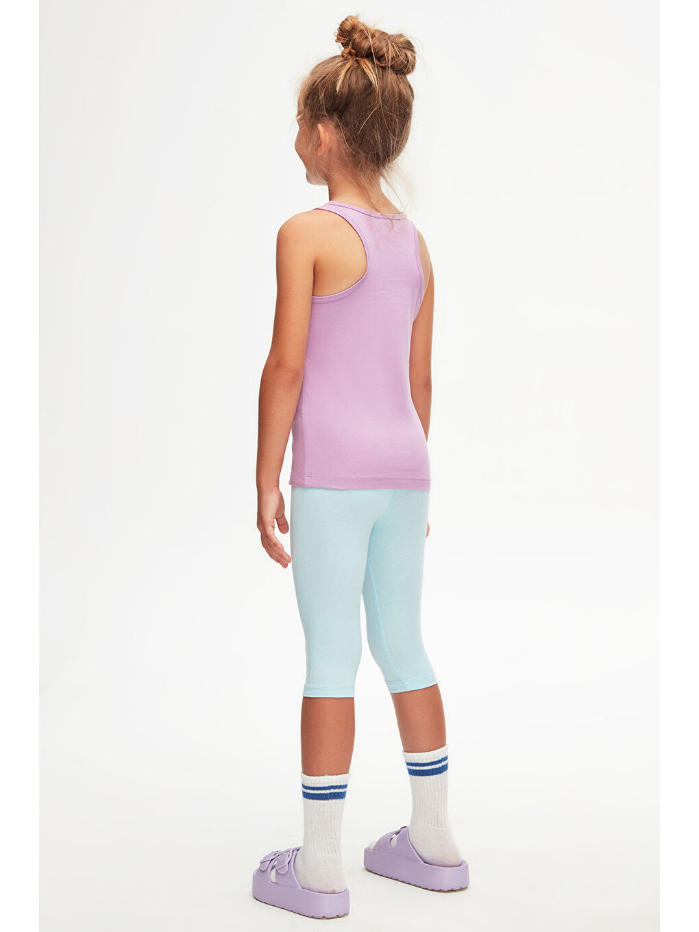 Lila Kız Çocuk Düz Basıc  Yüzücü Atlet-3