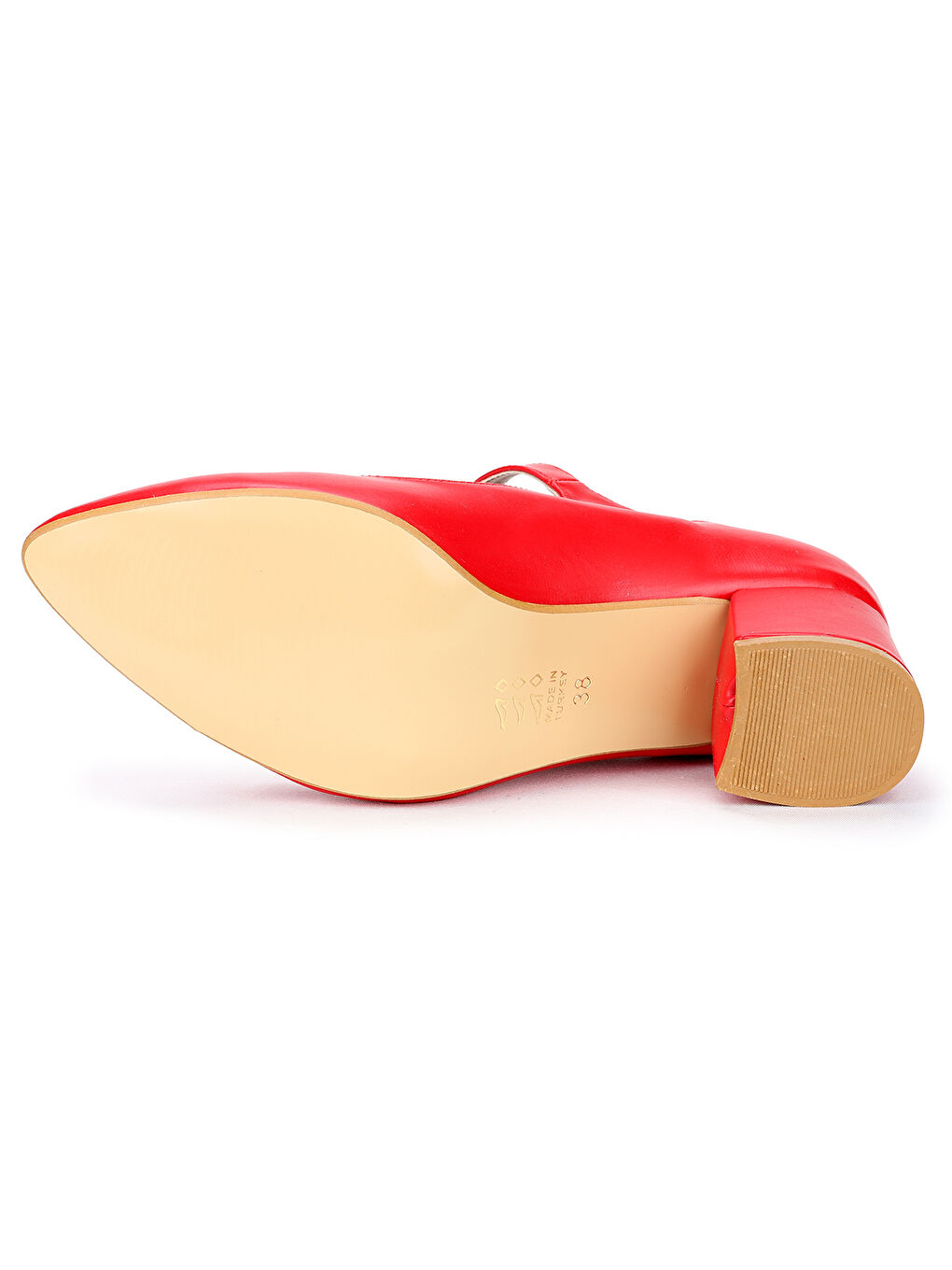 Kırmızı Cilt 5 Cm Topuklu Kadın Ayakkabı 97544-318-5