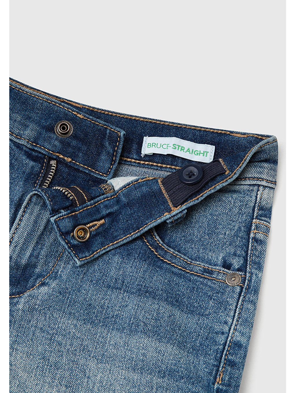 Mavi Erkek Çocuk Koyu Denim Yanı Detaylı Cepli Denim Streç Bermuda Şort-2