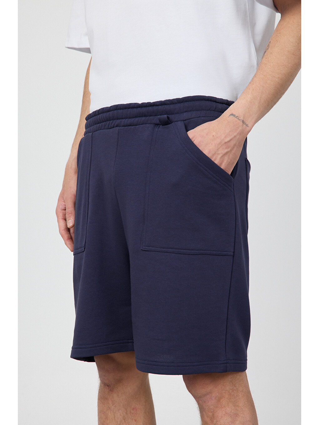 Lacivert Oversize Şort-2