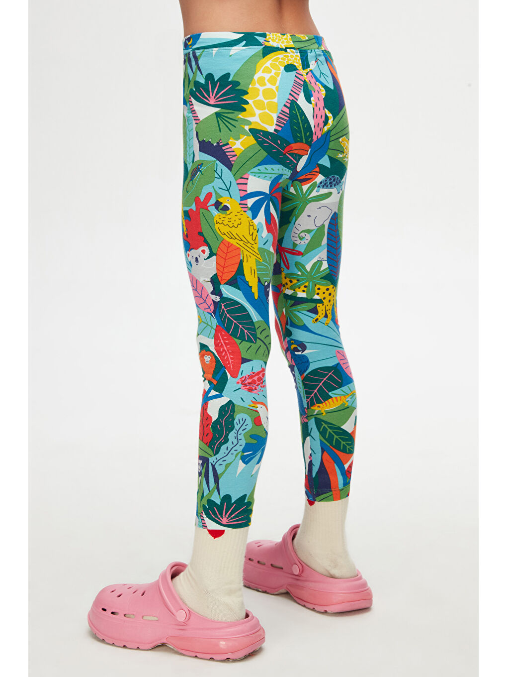 Karışık Kız Çocuk Tropical Zoo Desen Tayt-3