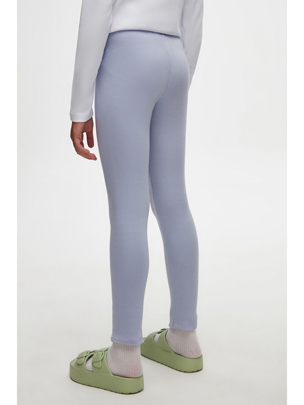 Açık Lila Kız Çocuk Kışlık Tam Boy Düz Basıc Tayt-3