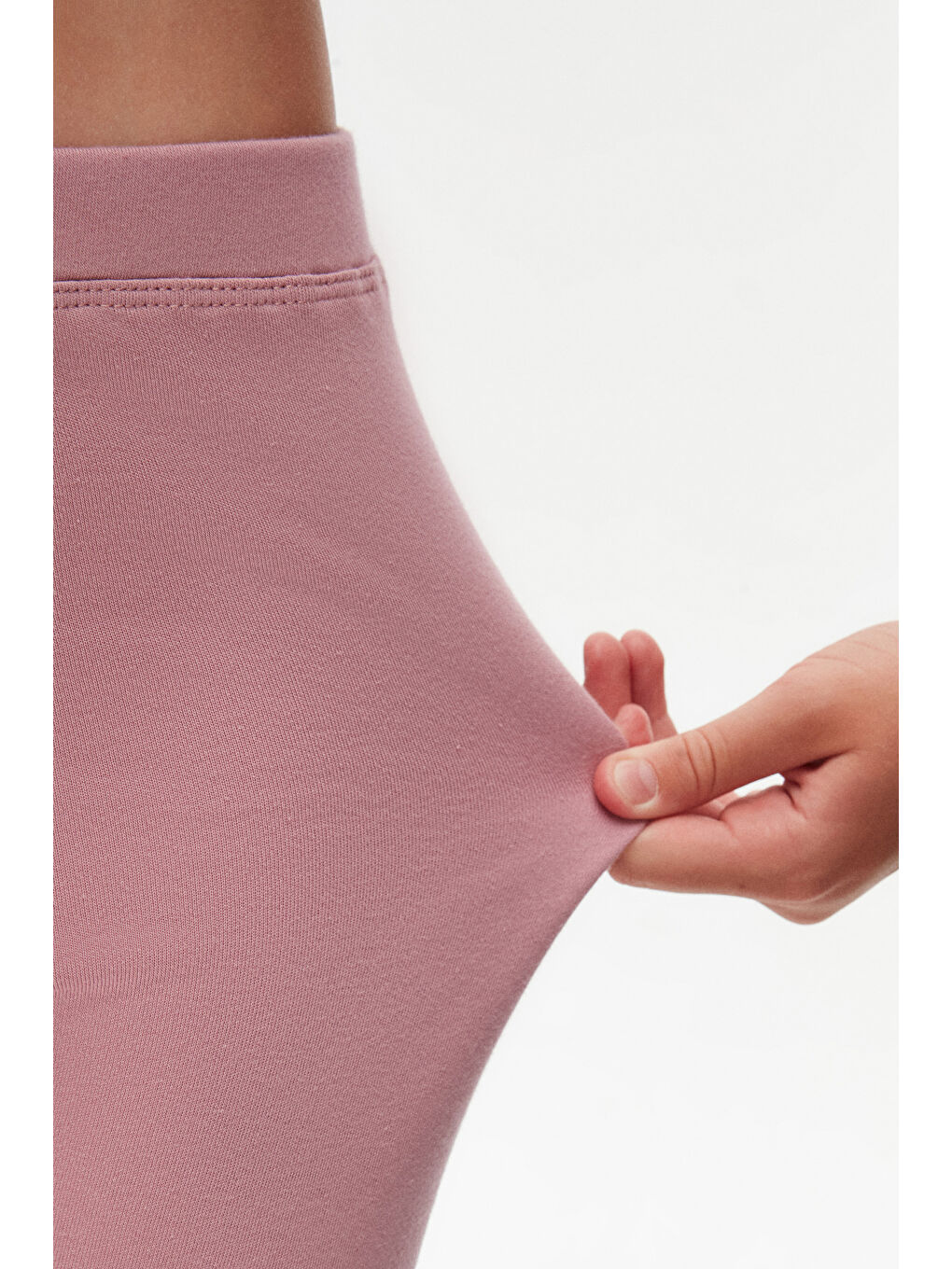 Pembe Gül Kurusu Kız Çocuk Kışlık Tam Boy Düz Basıc Tayt-2