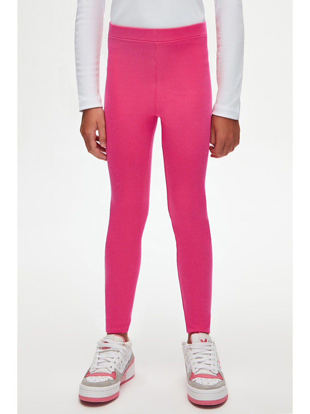 Fuşya Kız Çocuk Kışlık Tam Boy Düz Basıc Tayt-1