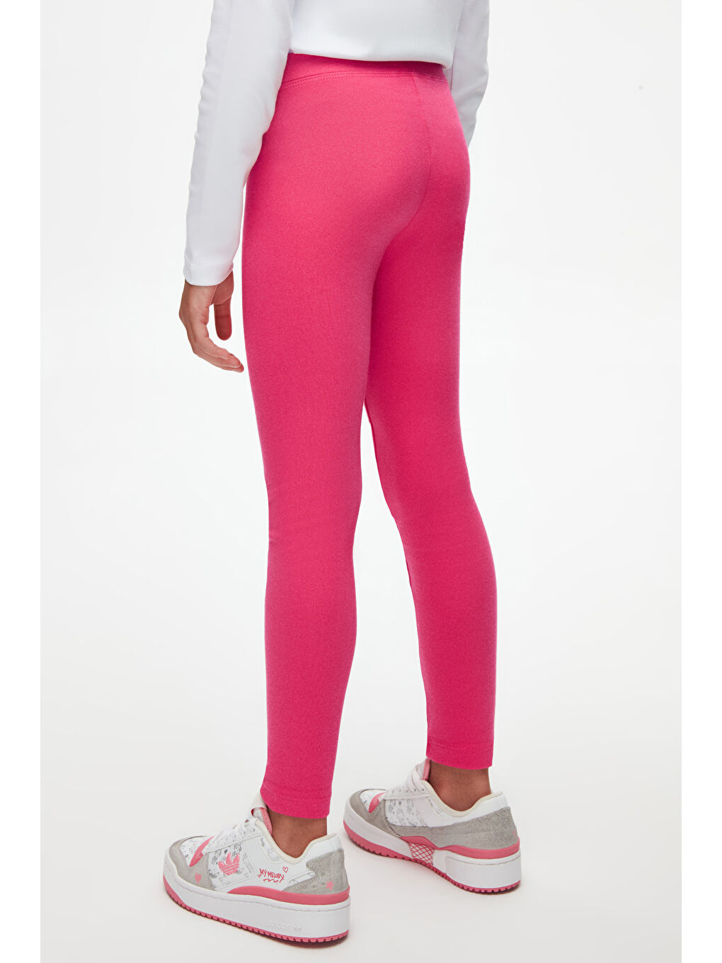 Fuşya Kız Çocuk Kışlık Tam Boy Düz Basıc Tayt-3