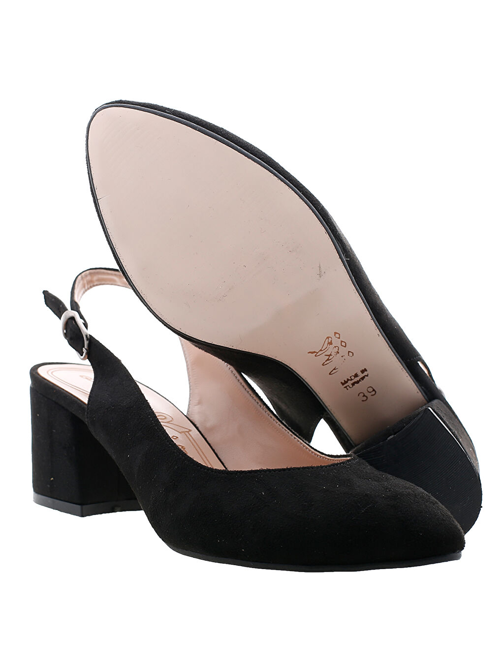 Siyah Süet 5 Cm Topuklu Kadın Ayakkabı 97544-307-5