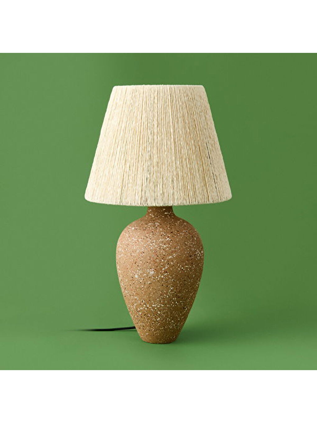 Automne Handmade Seramik Abajur - Krem / Kahverengi - 46x25x25 cm-2