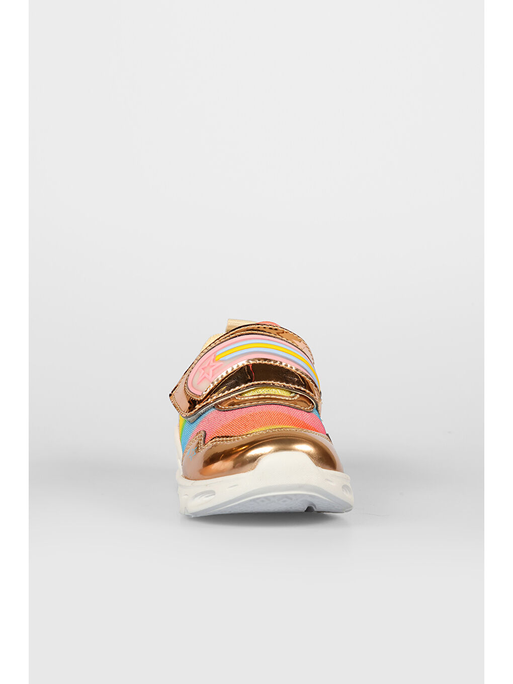 Sarı Kita Işıklı Kız Bebek Altın Spor Ayakkabı-3