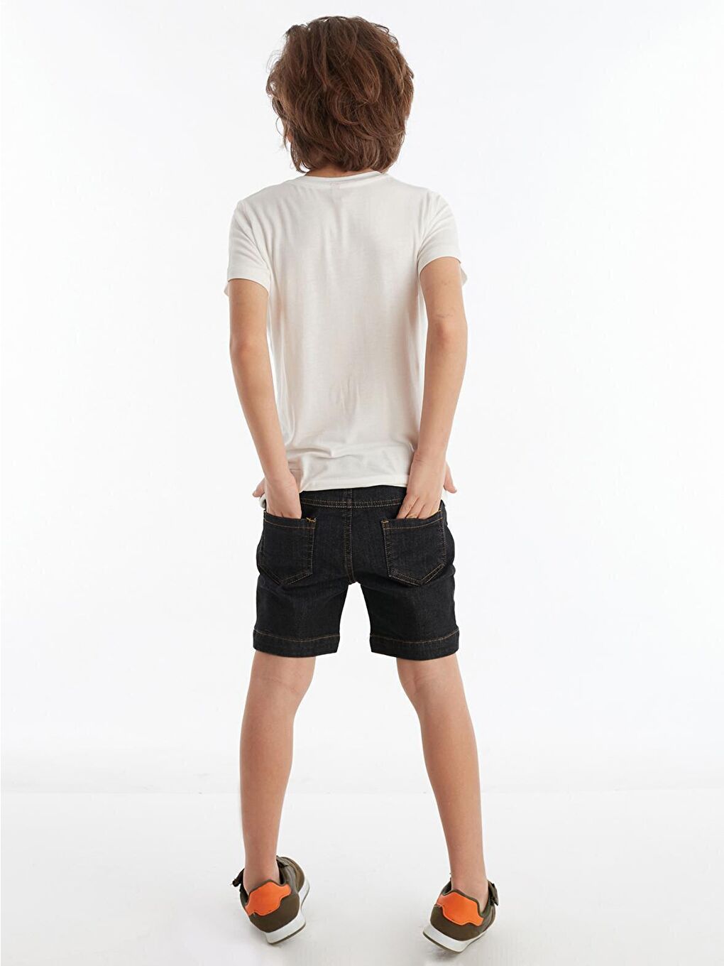 Karışık Canavar Araba Erkek Çocuk Kot Şort Takım-1