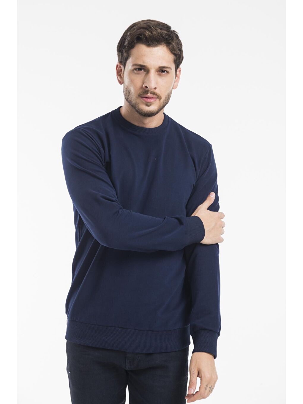 Süperlife Lacivert Erkek Bisiklet Yaka Regular Fit İnce Sweatshirt SPR 20K30 - 2