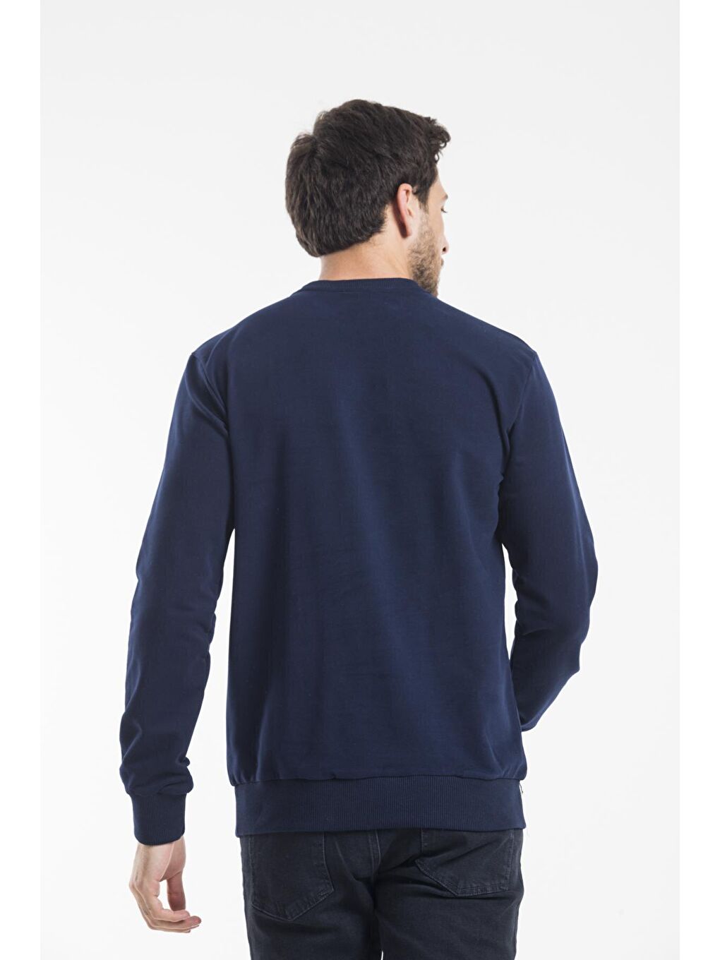 Süperlife Lacivert Erkek Bisiklet Yaka Regular Fit İnce Sweatshirt SPR 20K30 - 3