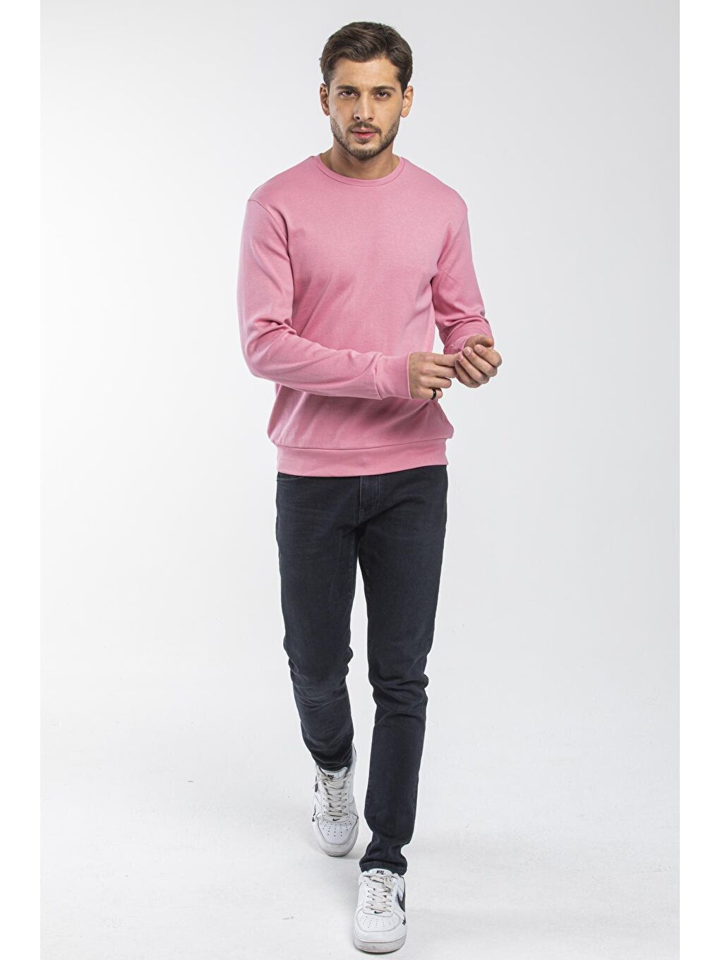 Süperlife Gülkurusu Erkek Bisiklet Yaka Slim Fit İnce Sweatshirt SPR 20K17 - 2