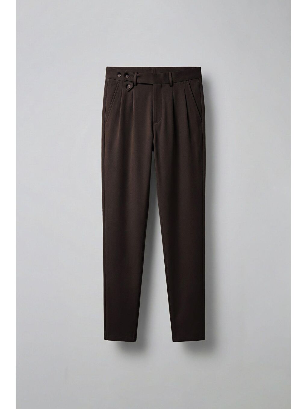 Kahverengi Pileli Kumaş Erkek Pantolon Kahve