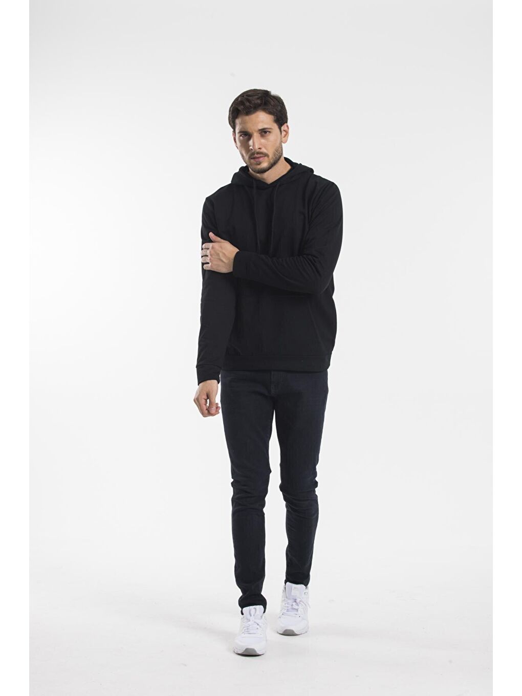 Süperlife Siyah Erkek Kapşonlu Regular Fit İnce Sweatshirt SPR 20K55 - 1