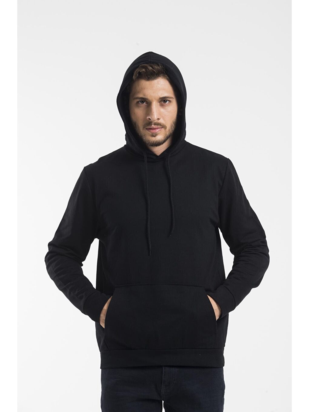 Süperlife Siyah Erkek Kapşonlu Regular Fit İnce Sweatshirt SPR 20K55 - 2