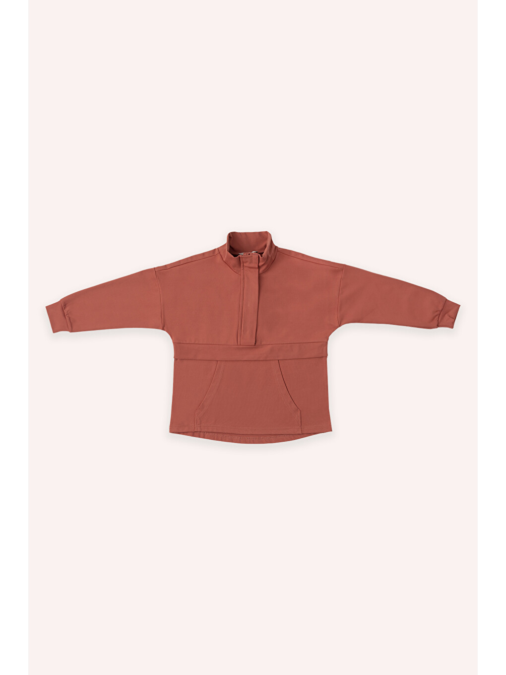 Kırmızı Kız Çocuk Cep Detaylı Nar Sweatshirt
