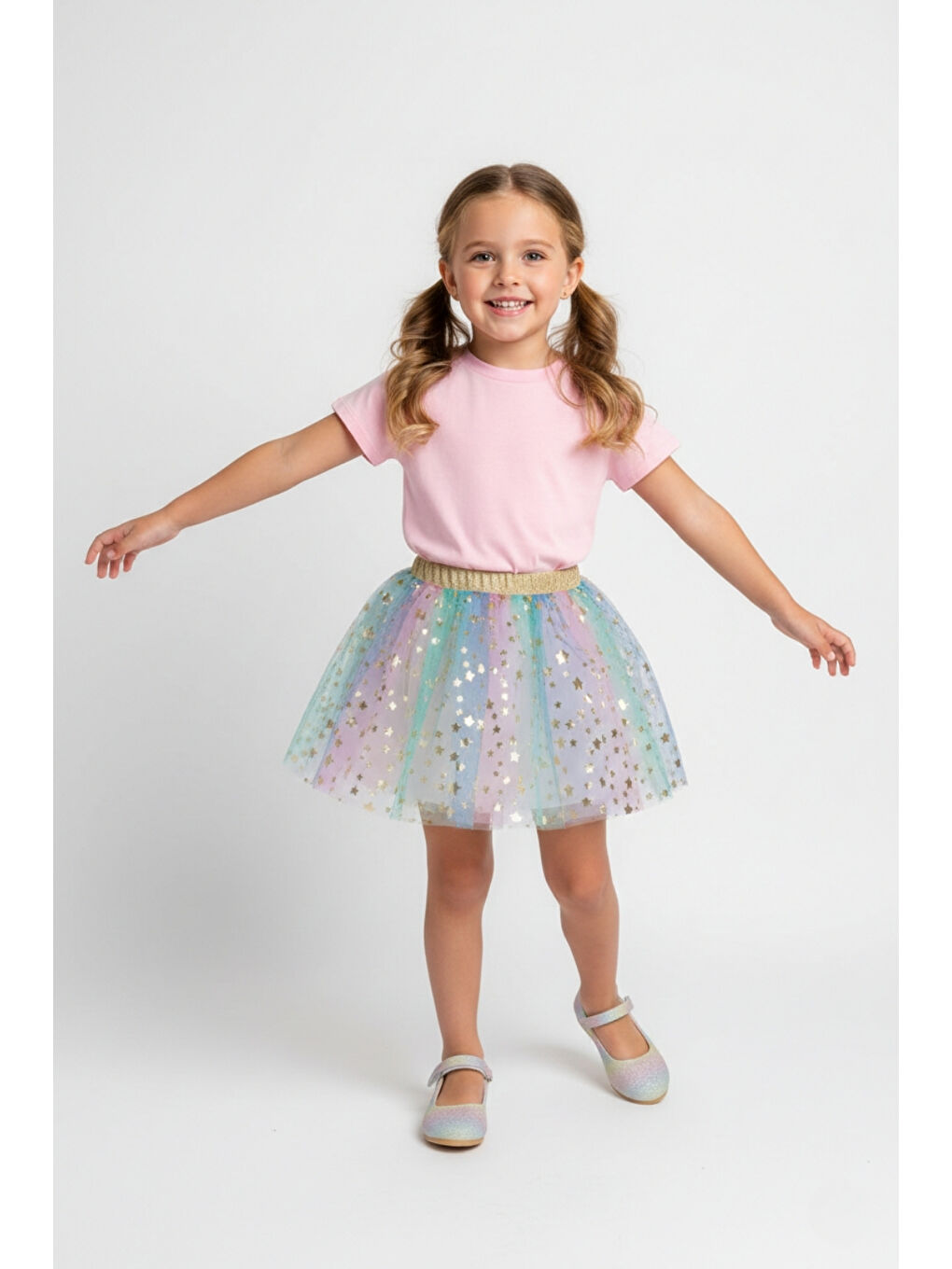 Pembe Penye Basic Çocuk Tişört