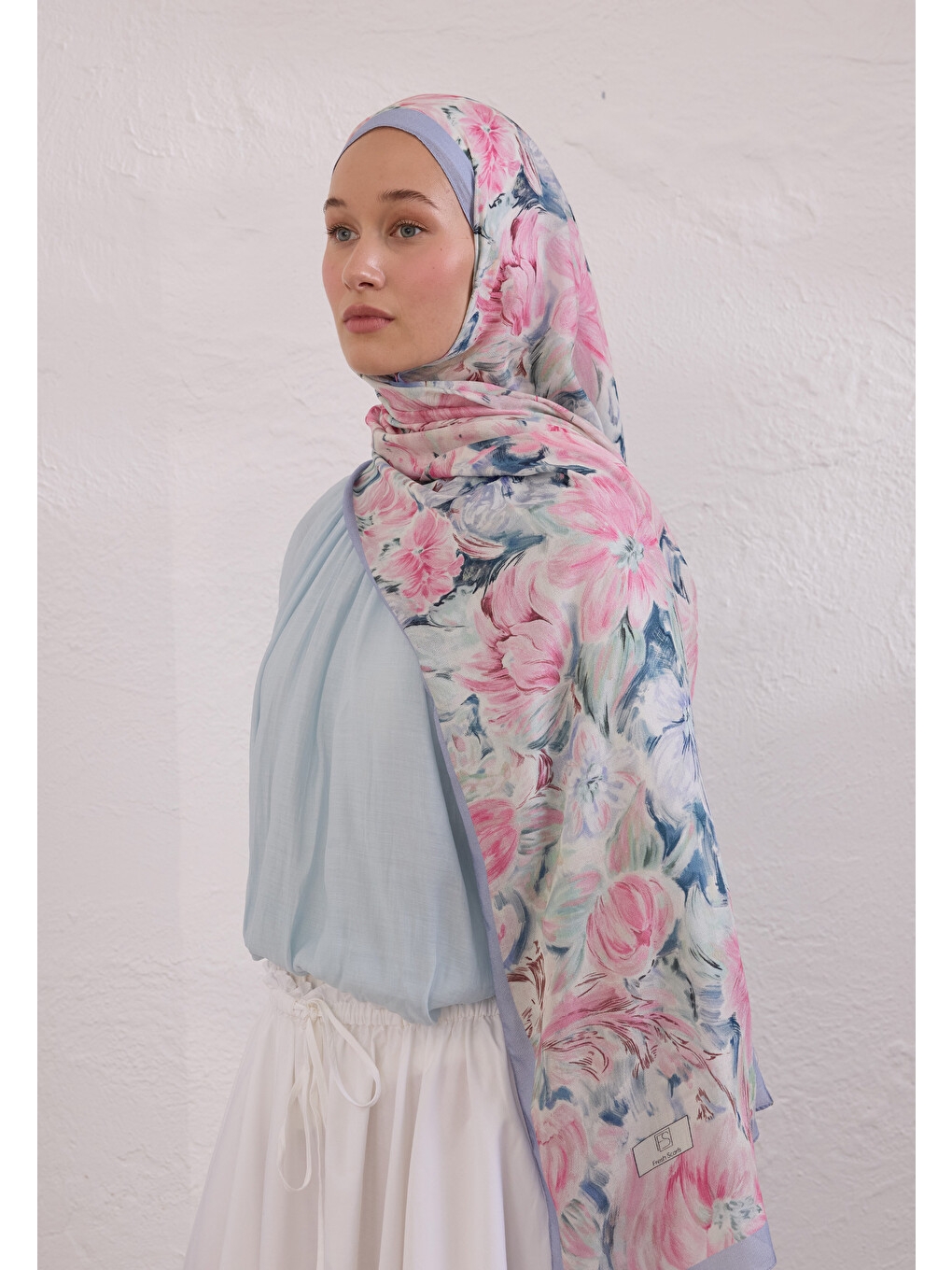 Pure Flora Desen Rami Şal Pembe-2