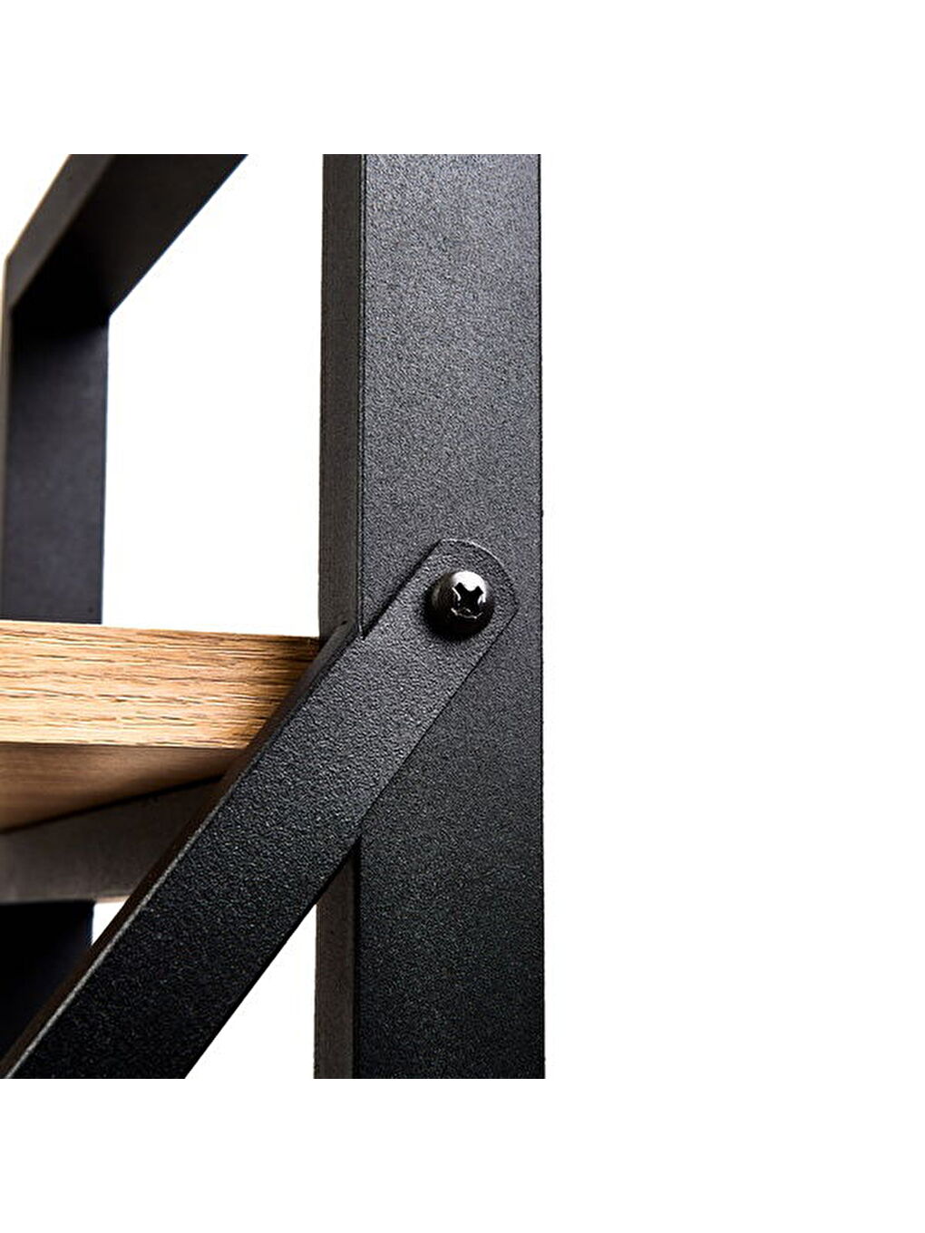 Kahverengi Athena 5 Raflı Geniş Metal Kitaplık - Sepet-2