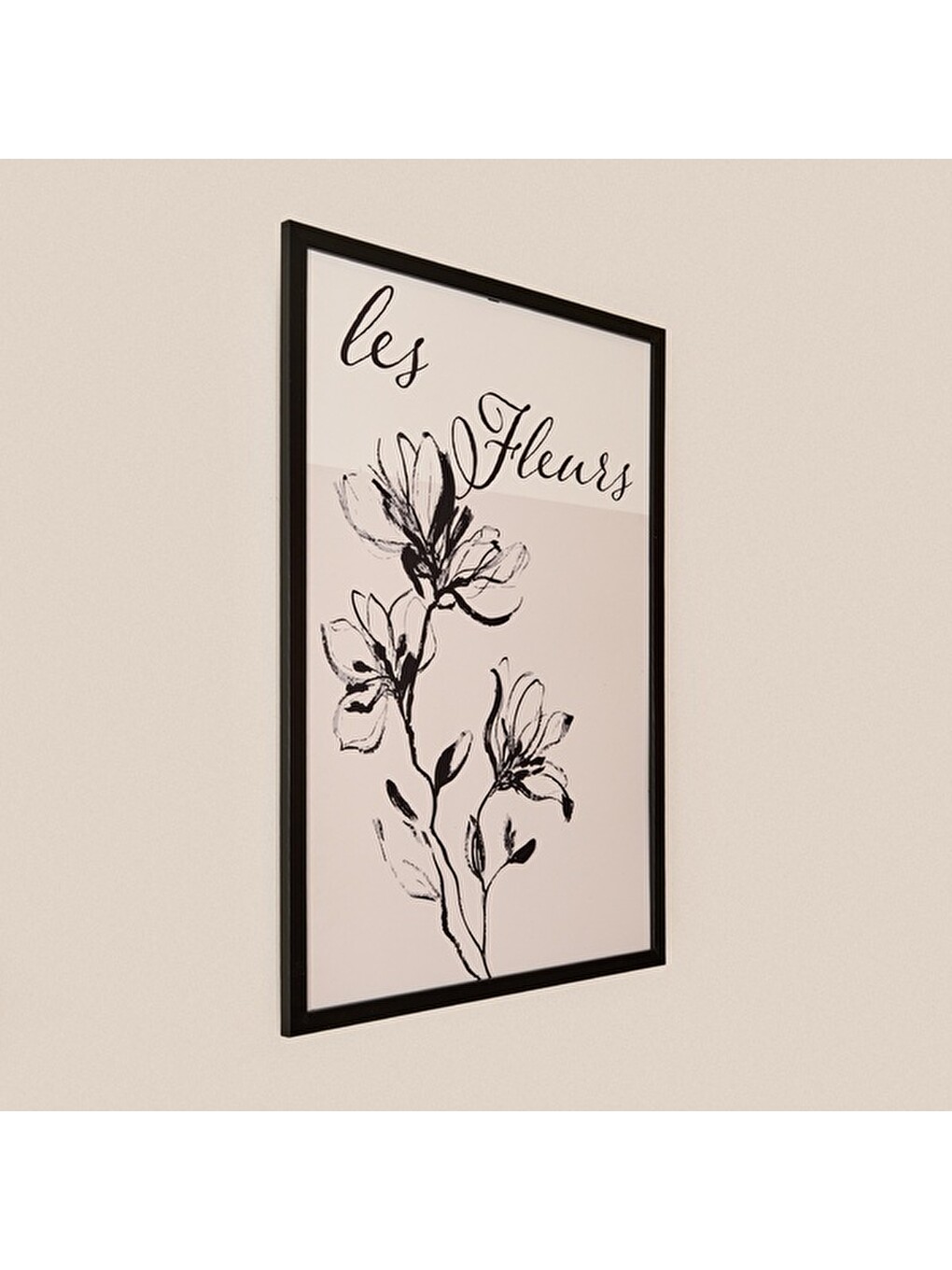 Deco French Cottage Les Fleurs Çerçeveli Tablo - Siyah - 50x70 cm-3