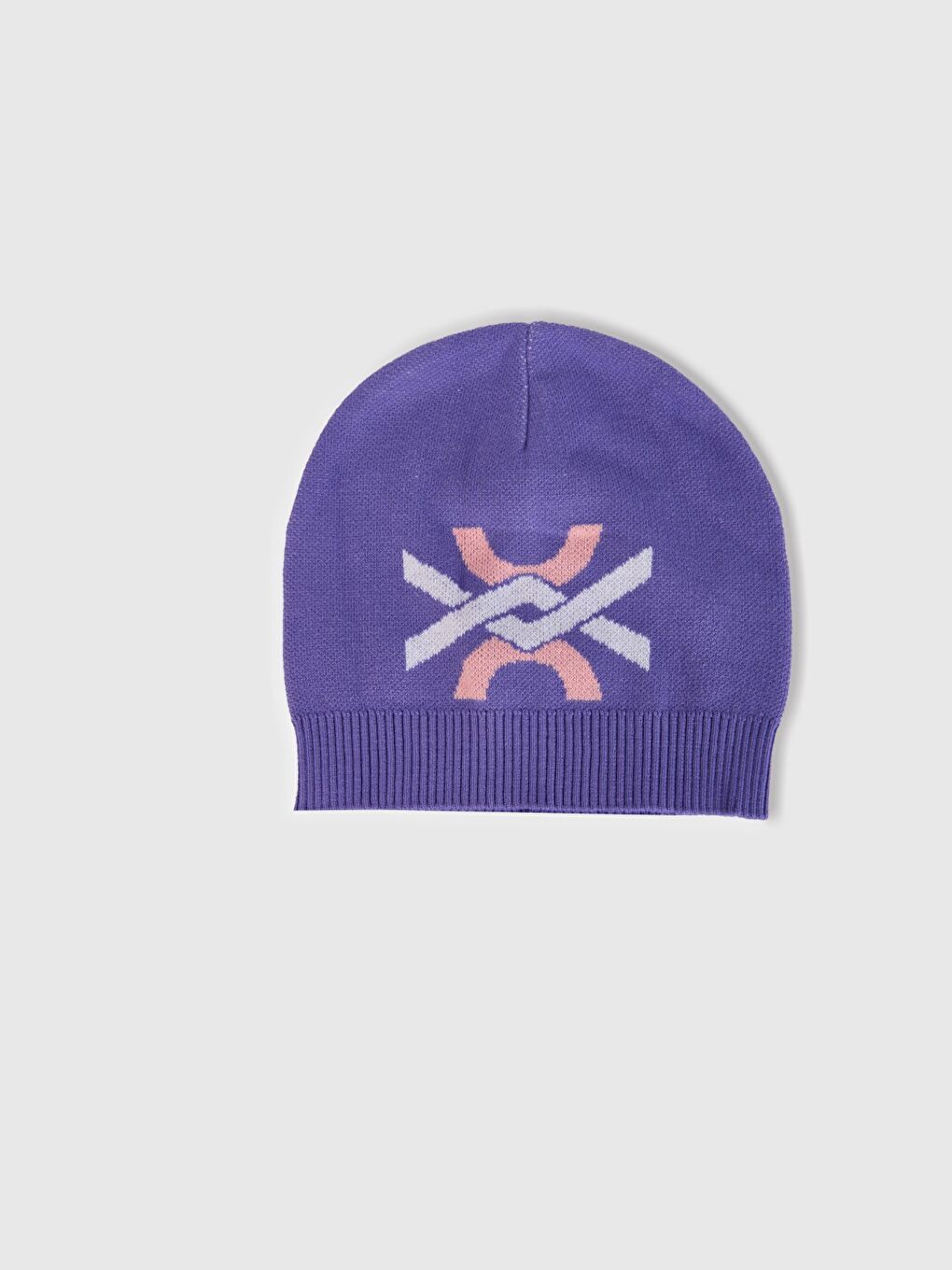 Erkek Çocuk Mor Benetton Kesik Logolu Bere