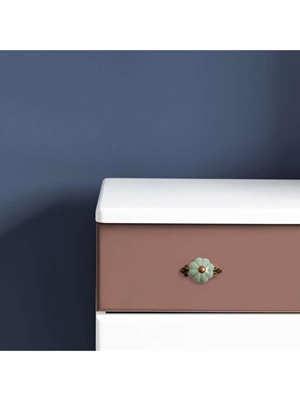 Büyük Kavuk Düğme Kulp - Turkuaz / Antik-6