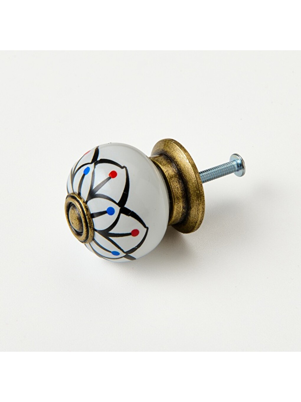 Rustik Düğme Kulp - Beyaz / Antik-6