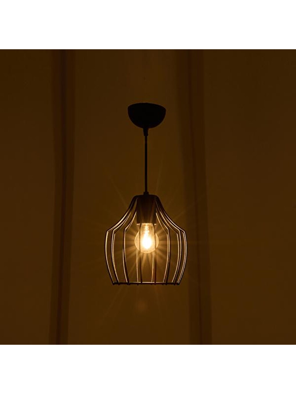 Burgaz Modern Tekli Avize - Siyah - 65x20x20 cm-2