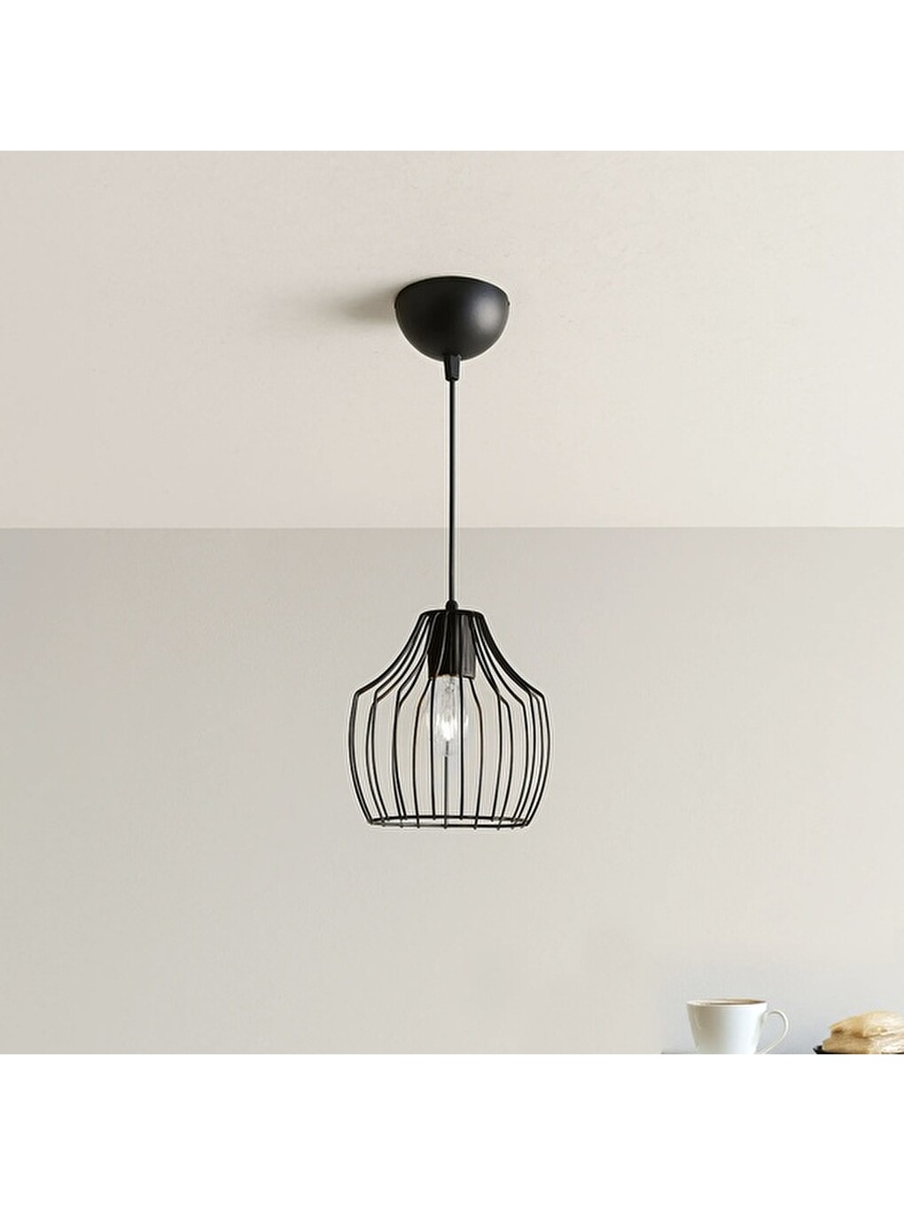 Burgaz Modern Tekli Avize - Siyah - 65x20x20 cm