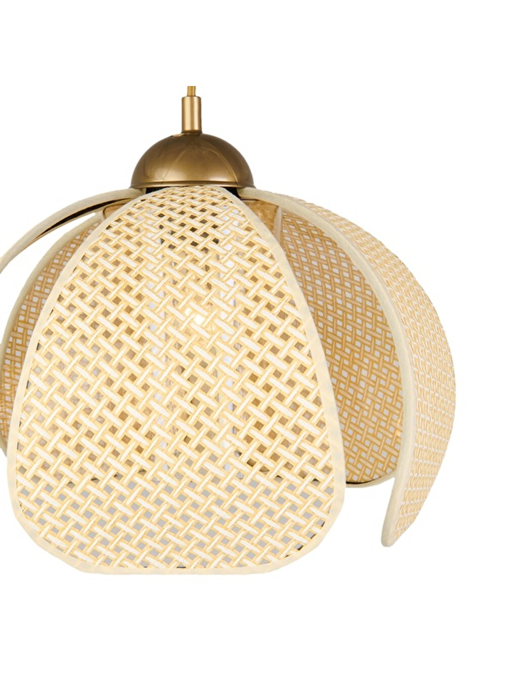 Ekru Biyeli Papatya Hasır Sarkıt - Krem / Eskitme - 70x30x30 Cm-2