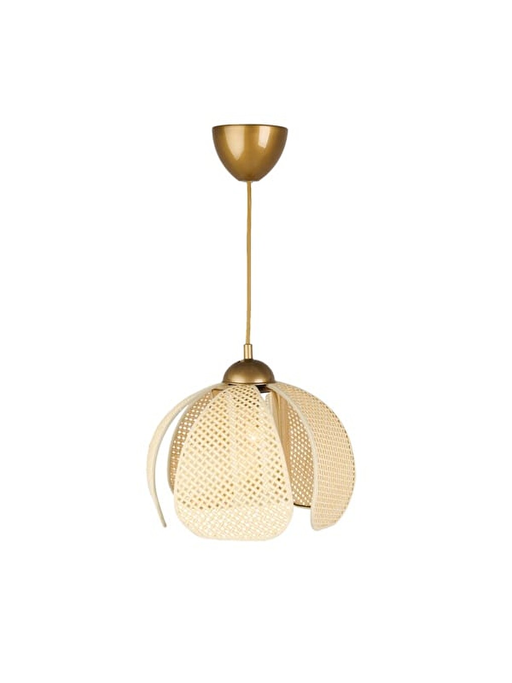 Ekru Biyeli Papatya Hasır Sarkıt - Krem / Eskitme - 70x30x30 Cm-3