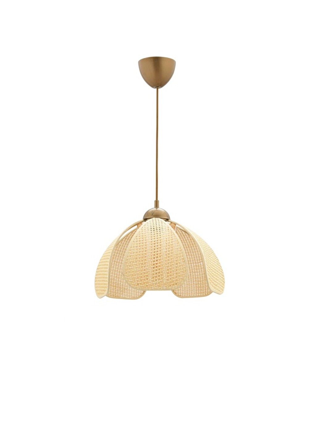 Ekru Biyeli Papatya Hasır Sarkıt - Krem / Eskitme - 70x30x30 Cm-4