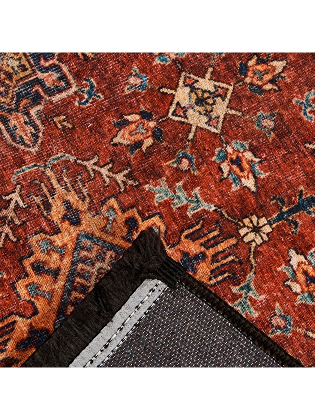 Soft Line Afgan Desenli Halı - Kırmızı - 120x180 cm-6