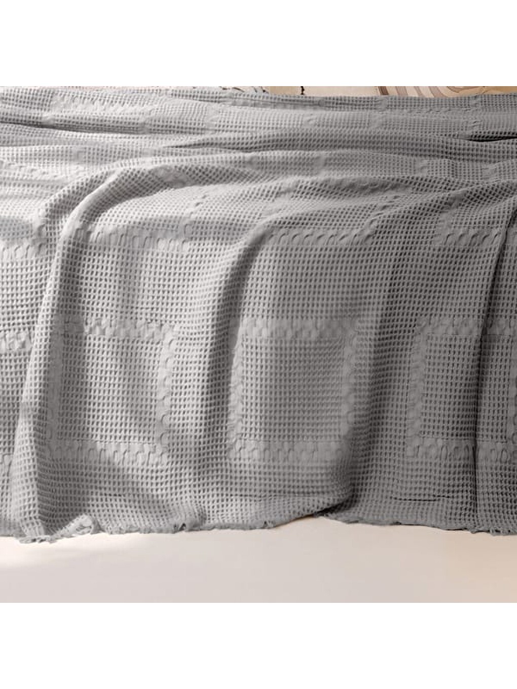 Soft Nako Çift Kişilik Yatak Örtüsü - Gri - 220x240 Cm-5