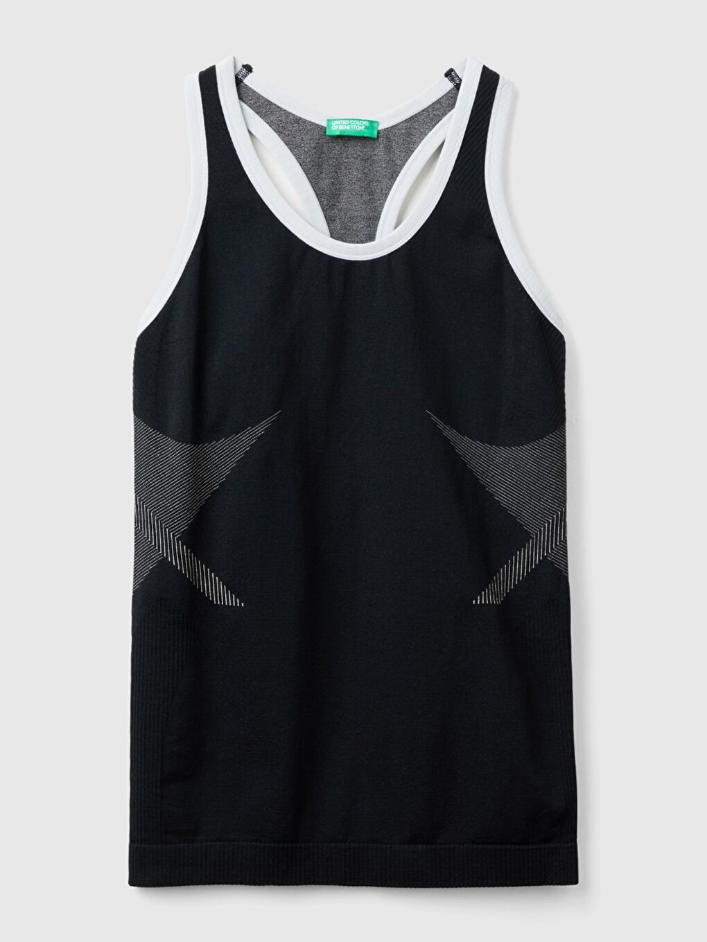 Kadın Siyah Kontrast Renk Detaylı Kolsuz Halter Yaka Üst